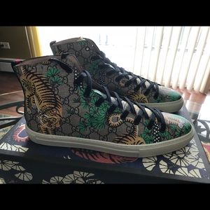gucci leather high top tiger